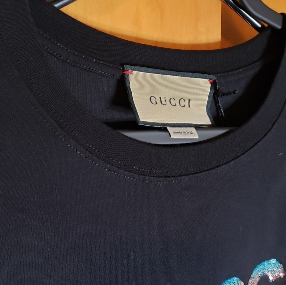 SOLD***Gucci Cropped T Shirt Embellished Sequins XL - Picture 6 of 6